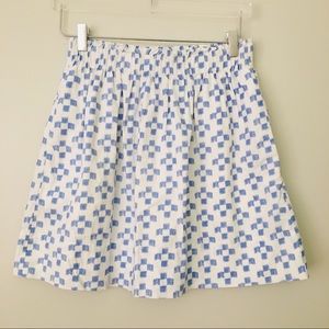 Madewell Blue and White Cotton Skirt